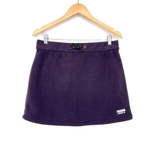 Adidas Noble Purple Sherpa Fleece Mini Skirt Neon Yellow Accent Nwt Size Medium